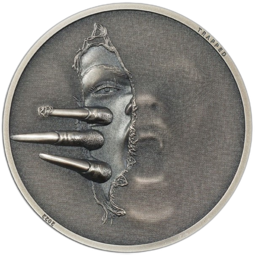 1 troy ounce zilveren munt Untrapped 2022 voorkant