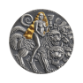 3 troy ounce zilveren munt The Whore of Babylon antieke afwerking 2022 voorkant
