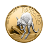 2 troy ounce silver Kangaroo coin reverse gilded front