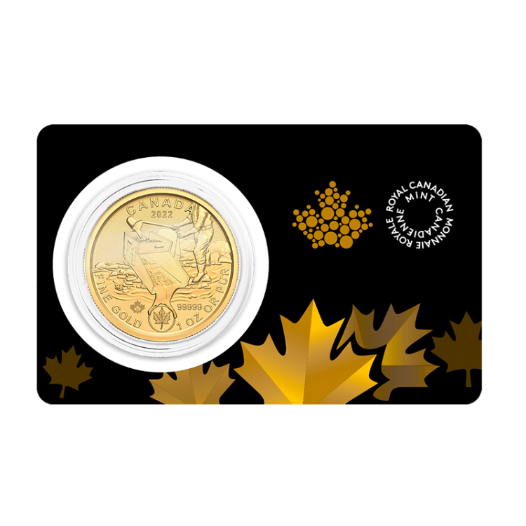 1 troy ounce gouden munt klondike gold rush prospecting front