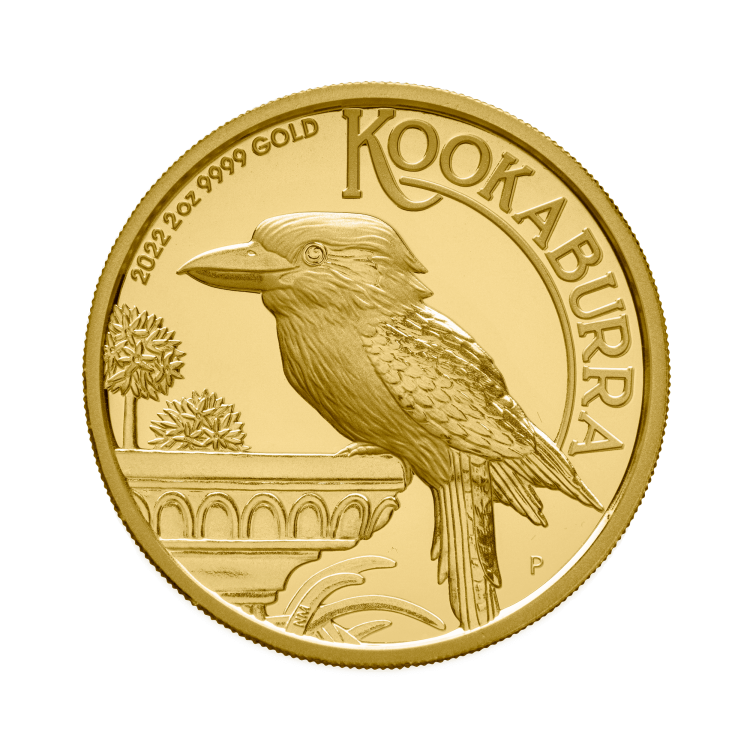 2 troy ounce gouden munt Kookaburra proof 2022 front