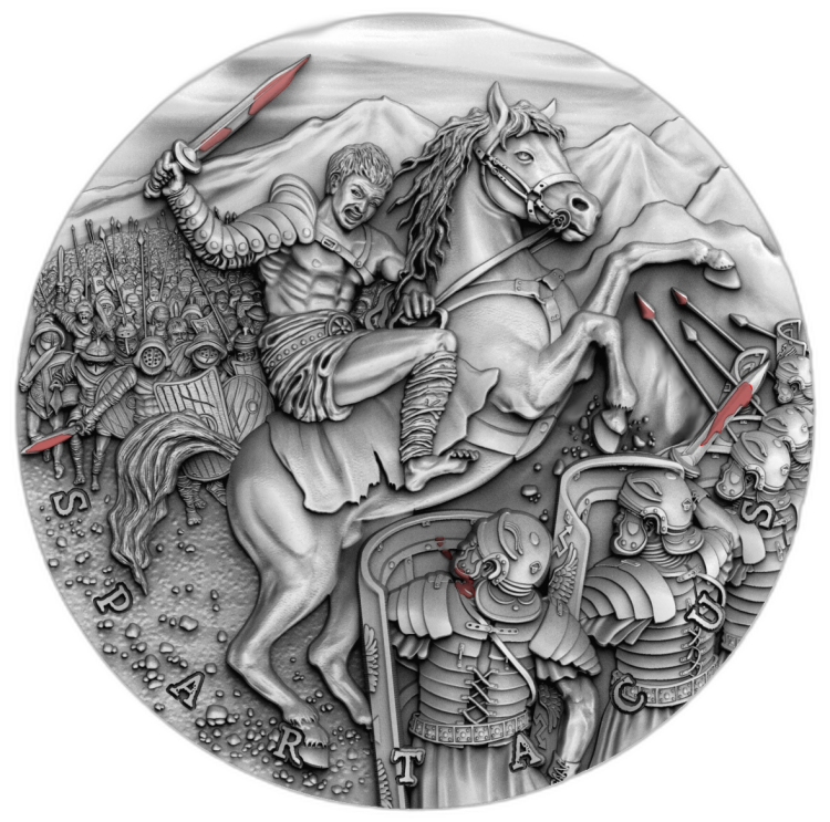 2 troy ounce zilveren munt Slave Revolt Great Commandors 5$ Niue 2019 front