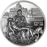 2 troy ounce zilveren PIETA Masterpieces of Sculptural 5$ Niue 2019 voorkant