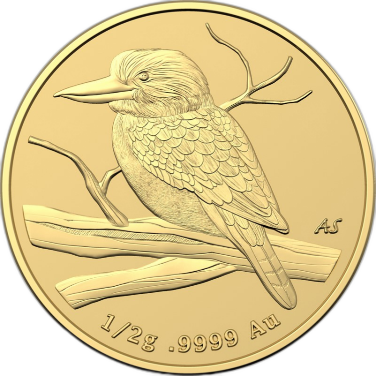 0,5 gram gouden munt mini Kookaburra 2022 voorkant