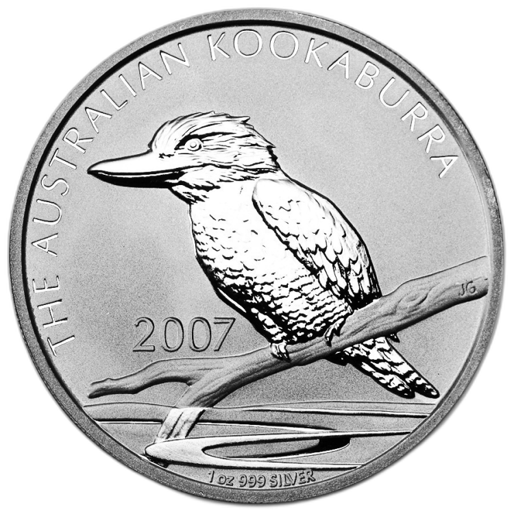 1 Troy ounce zilveren munt Kookaburra 2007 voorkant