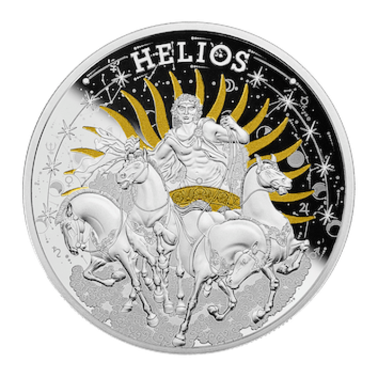 1 troy ounce zilveren Helios munt - Niue 2022 voorkant