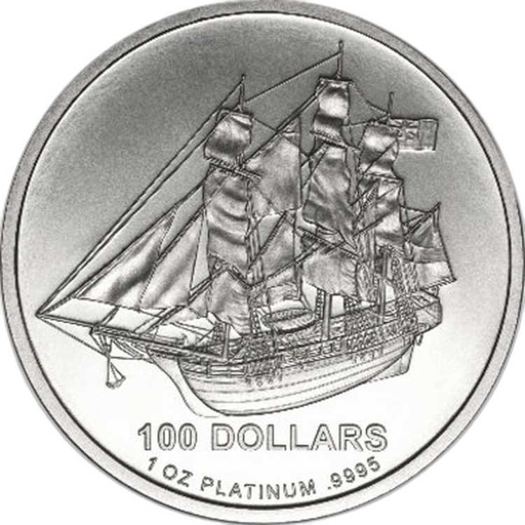 1 troy ounce platinum Cook Islands coin 2017 front