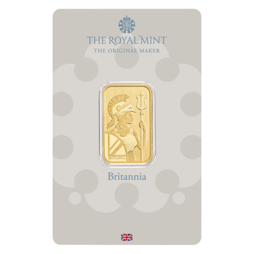 10 gram goudbaar Britannia voorkant