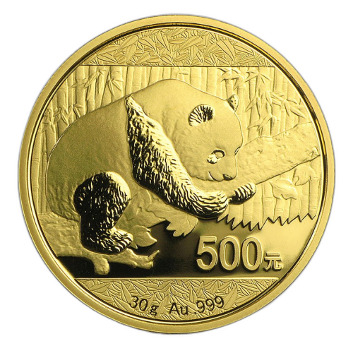 30 Gram goud Panda munt 2016 voorkant