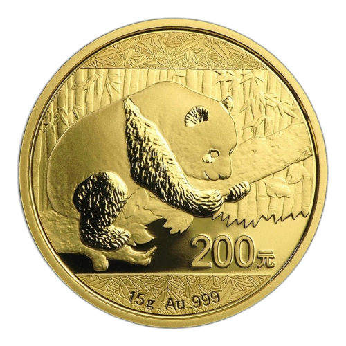 15 Gram goud Panda munt 2016 voorkant