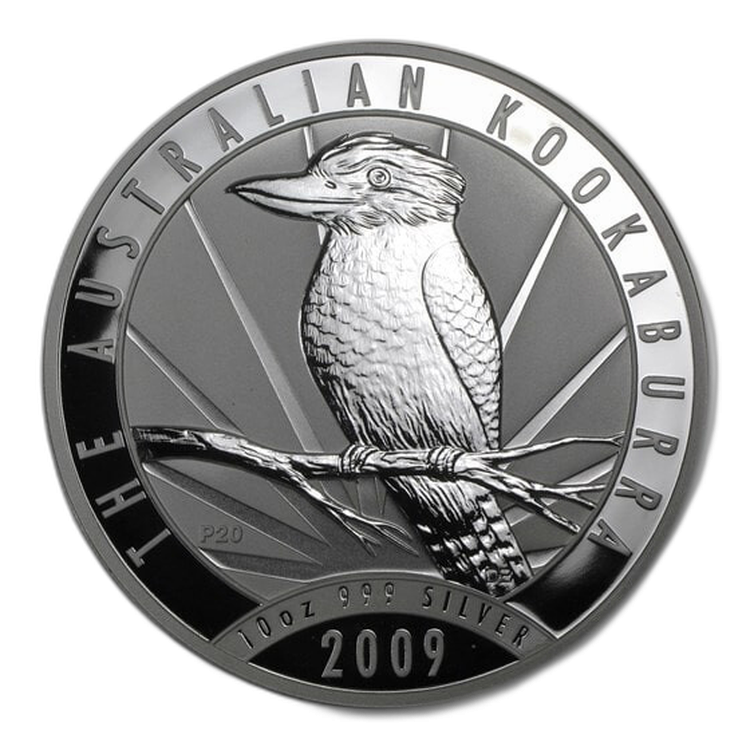 10 troy ounce zilver Kookaburra munt 2009 voorkant