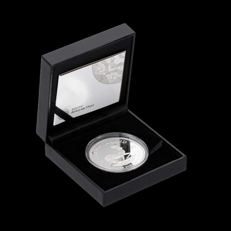 2 troy ounce zilveren munt Krugerrand Proof 2022 perspectief 1